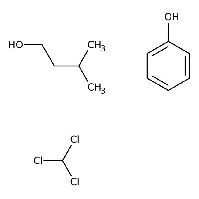 Alcool phénol:chloroforme:isoamyle 25:24:1, sol. aq. saturée prête à l’emploi, pH 6,7, avec tampon alcalin