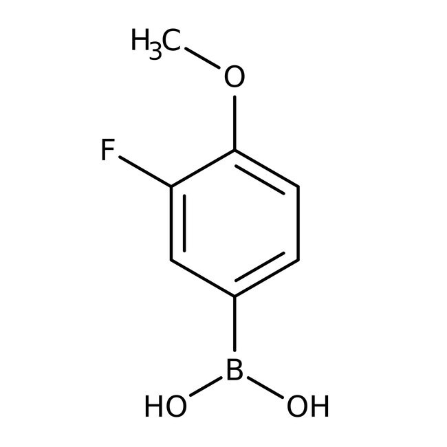 Ácido 3-fluoro-4-metoxibencenoborónico, + 98 %, Thermo Scientific Chemicals