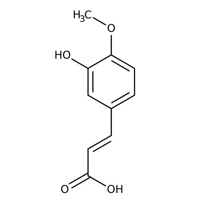 Ácido 3-hidroxi-4-metoxicinámico, predominantemente trans, + 98 %, Thermo Scientific Chemicals