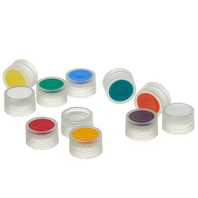 Nalgene&trade; PPCO High Profile Closures with Color Coders for Micro Packaging Vials: Nonsterile