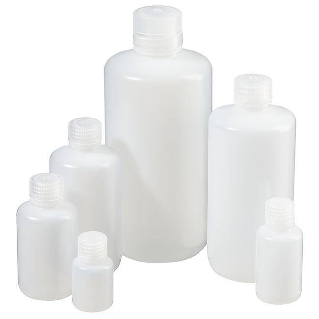 Nalgene&trade; Narrow-Mouth Natural HDPE Packaging Bottles with Closure: Bulk Pack