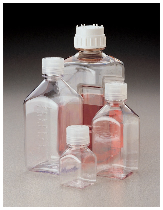 Nalgene&trade; Quadratische Polycarbonat-Flaschen mit Verschluss