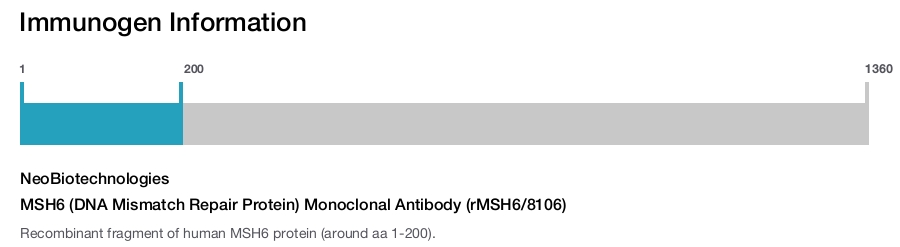 MSH6 (DNA Mismatch Repair Protein) Monoclonal Antibody (rMSH6/8106)