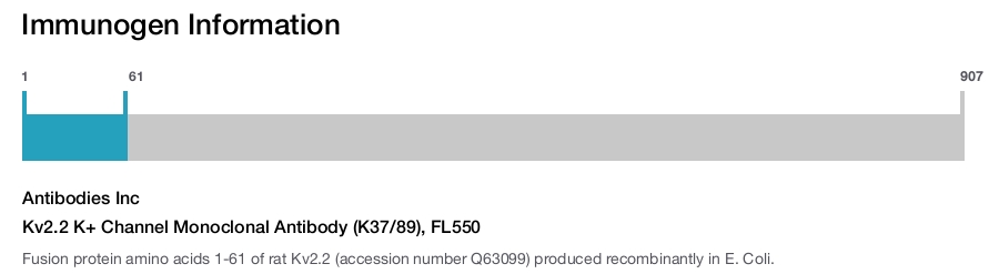 Kv2.2 K+ Channel Monoclonal Antibody (K37/89), FL550