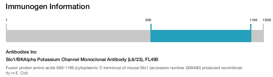 Slo1/BKAlpha Potassium Channel Monoclonal Antibody (L6/23), FL490