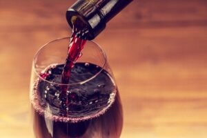 Glass of red wine