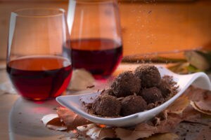 dark chocolate and wine