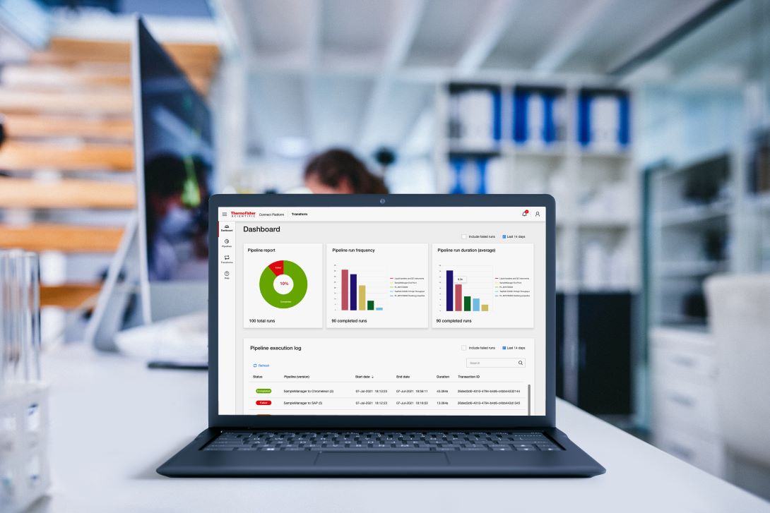Thermo Fisher LIMS Laptop in laboratory composite