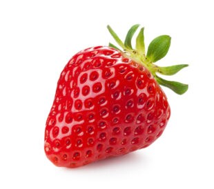 Single Strawberry, isolated on a white background
