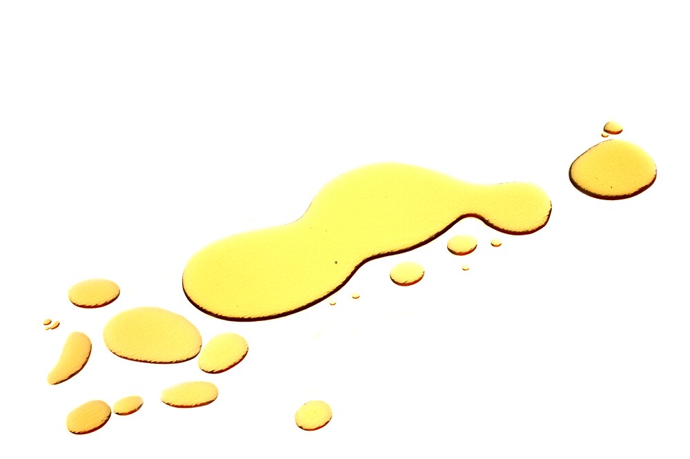 Olive oil pools, isolated on a white background
