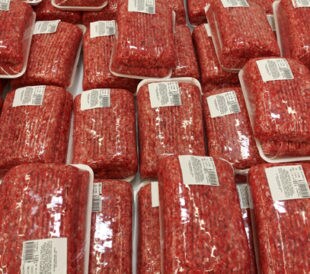 Pile of packaged ground beef at a supermarket. Image: mrivserg/Shutterstock.com