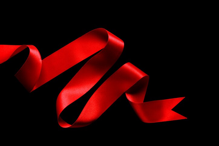 Red Ribbon on black background
