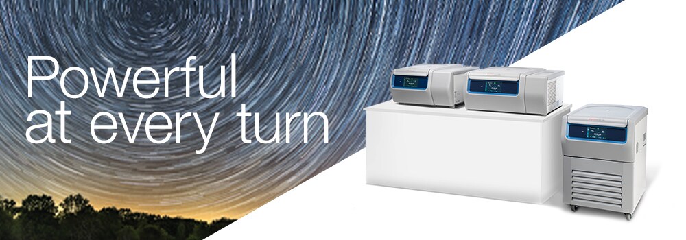 Three General Purpose Pro Centrifuges with swirling background design
