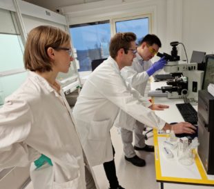 Norway-based Thermo Fisher Scientific R&D scientists Maren Johansen (left), Daniel Firth (center), and Jan Paulsen (right) are part of the team that helped develop DynaGreen magnetic beads.