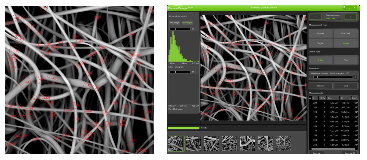 Nonwoven fabric analysis with desktop SEM