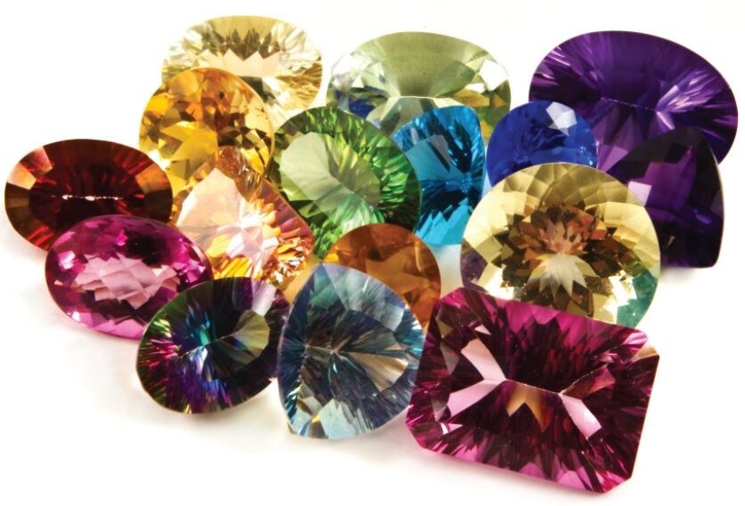 Various gemstones whose authenticity can be assessed with EDXRF gemology