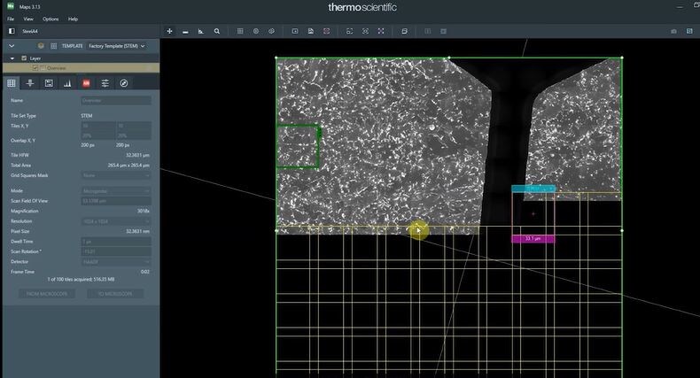 Steel sample nanoparticle analysis