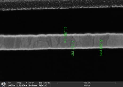 Resolving individual layers of a TFT backplane with FIB SEM