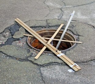 open manhole without a cover