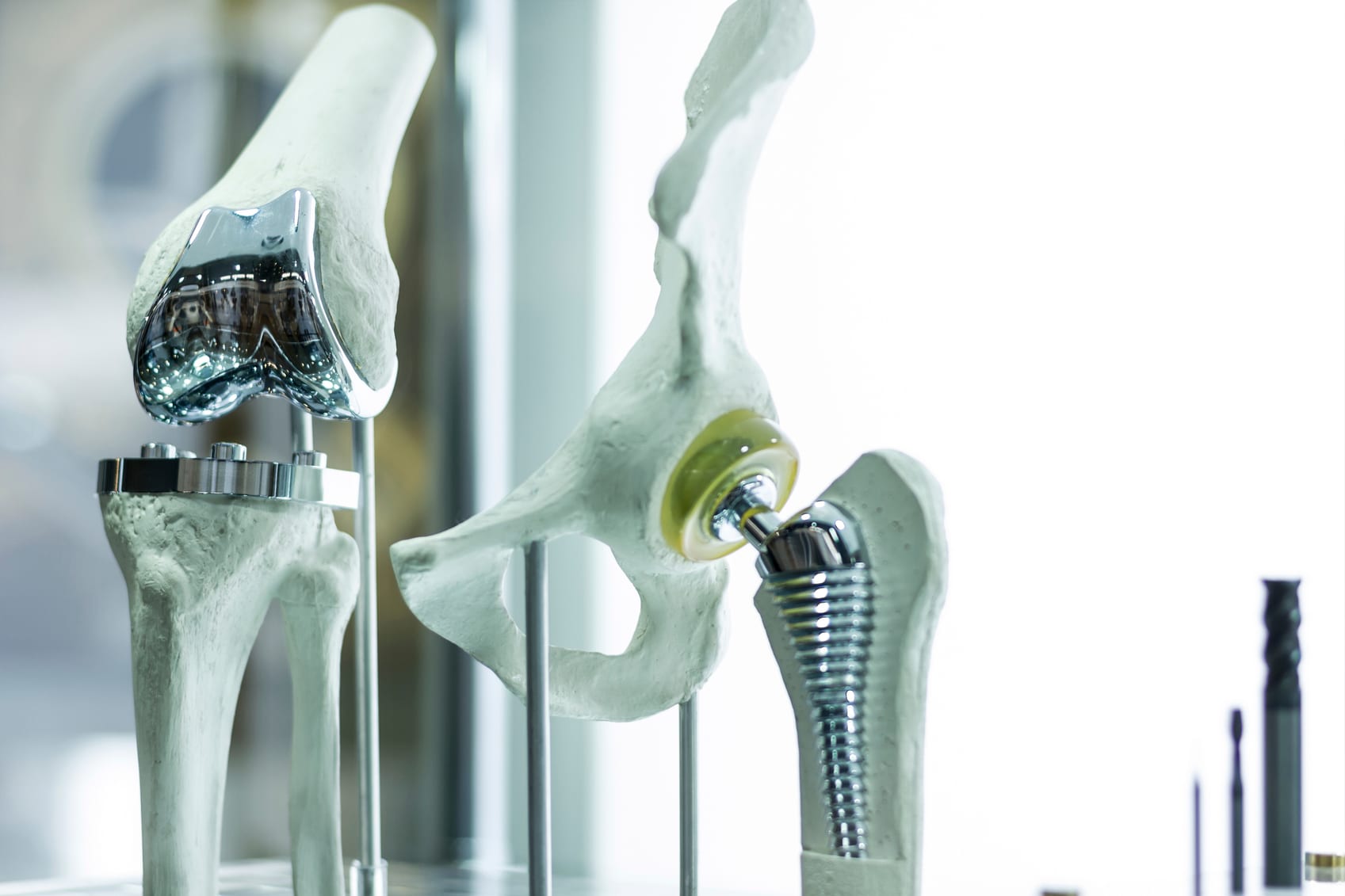 titanium and gold medical implants