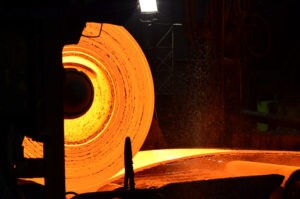 hot-rolled steel process with scale on side