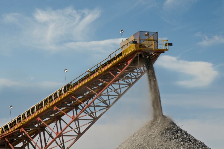 Industrial Conveyer of Crushed Rock