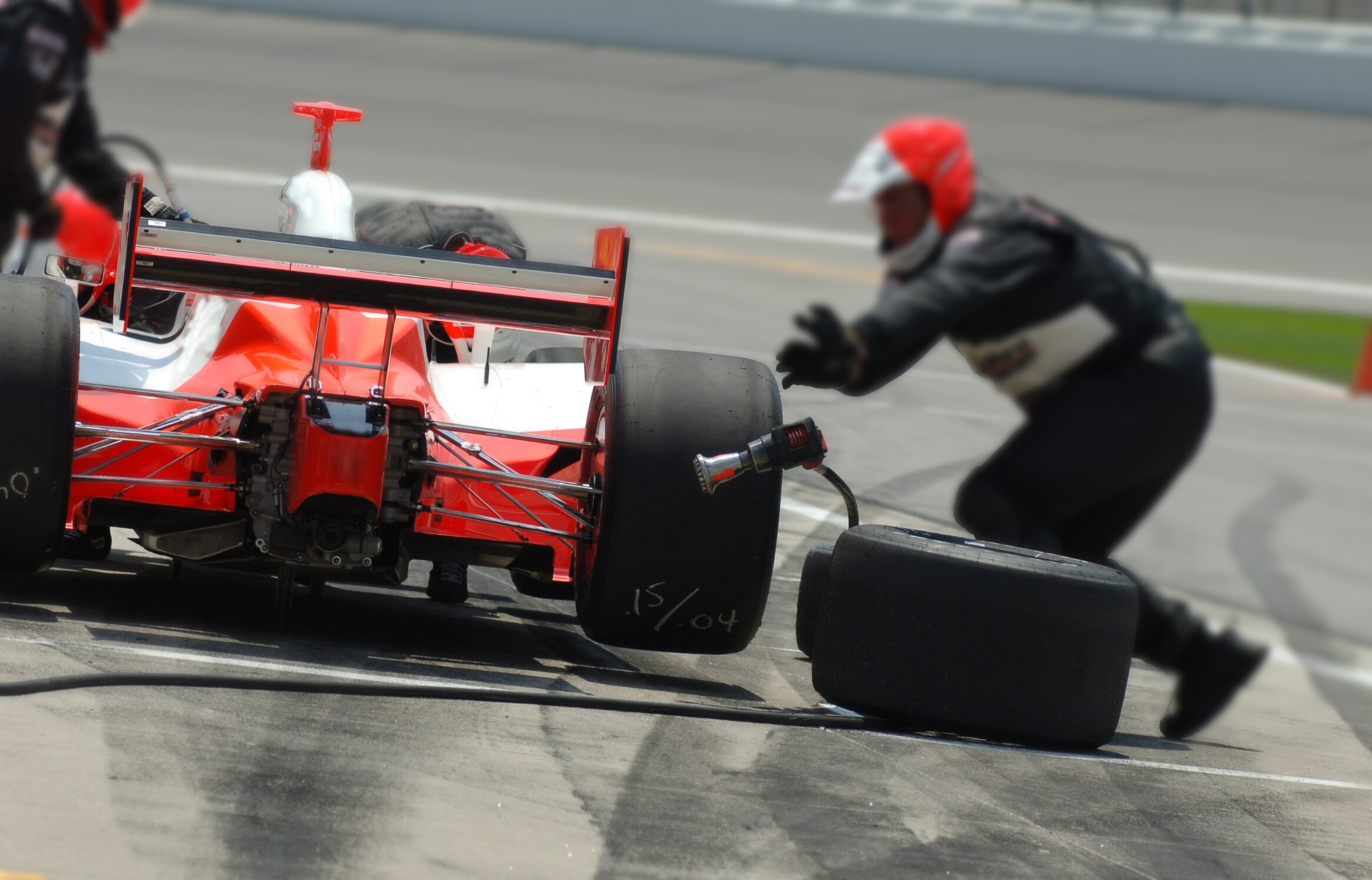 pit stop for checking tires