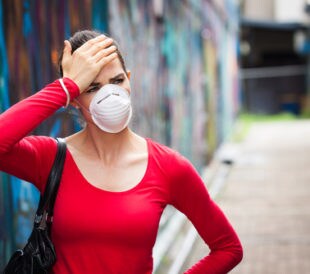 woman with surgical mask