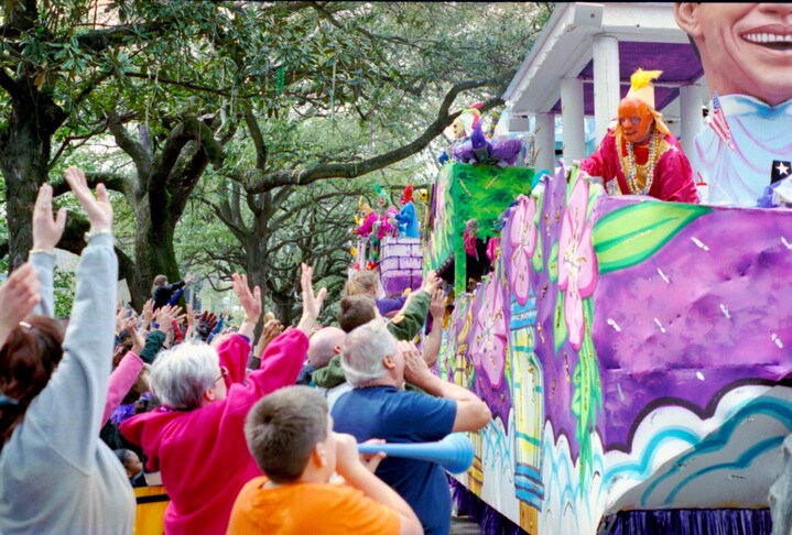 monitoring radiation at mardi gras parade