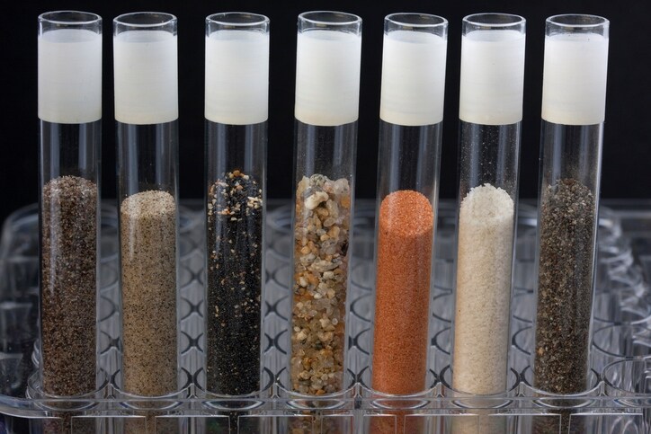 minerals in lab tubes