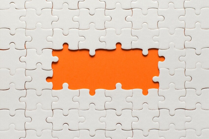 Puzzle with missing pieces, alluding to the missed data of incomplete failure analysis Puzzle with missing pieces, alluding to the missed data of incomplete failure analysis