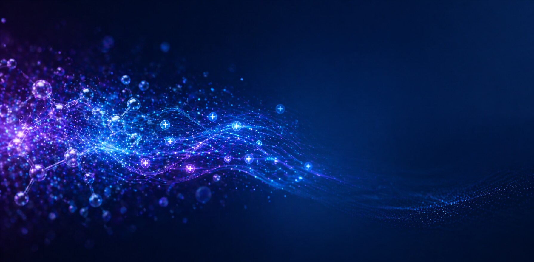 conceptual image of gas analysis molecules on a blue background