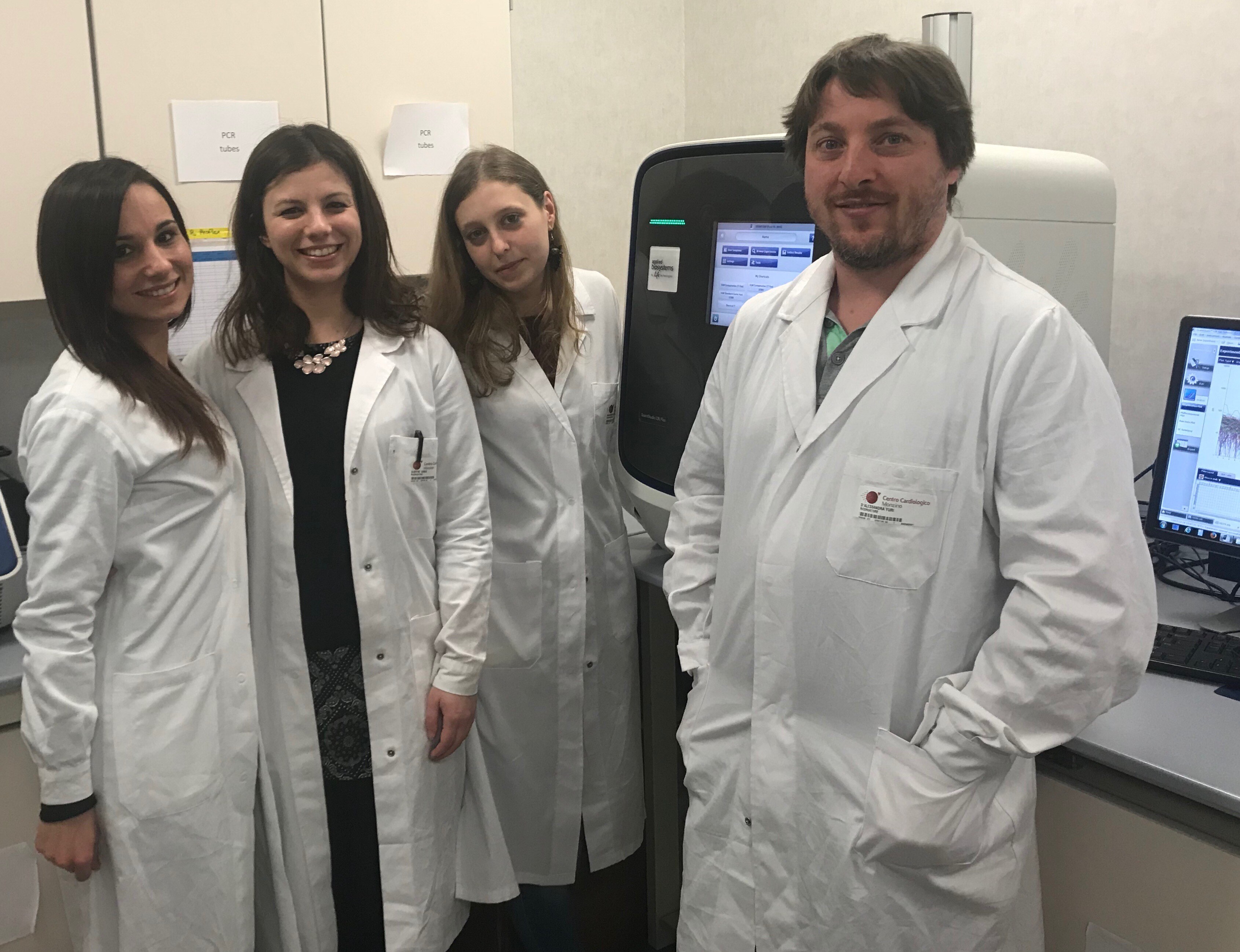 Dr.D'Alessandra and his team stand in their lab. Image © Dr. Yuri D’Alessandra 2018