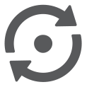 Icon showing two arrows around a circle
