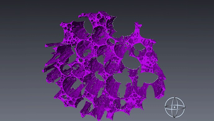 The porous graphitic carbon foam reconstructed from 3D images The porous graphitic carbon foam reconstructed from 3D images