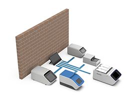 Thermal Cycler Fleet Control Software Diagram of multiple thermal cyclers connected to one tablet to represent Fleet Control Software