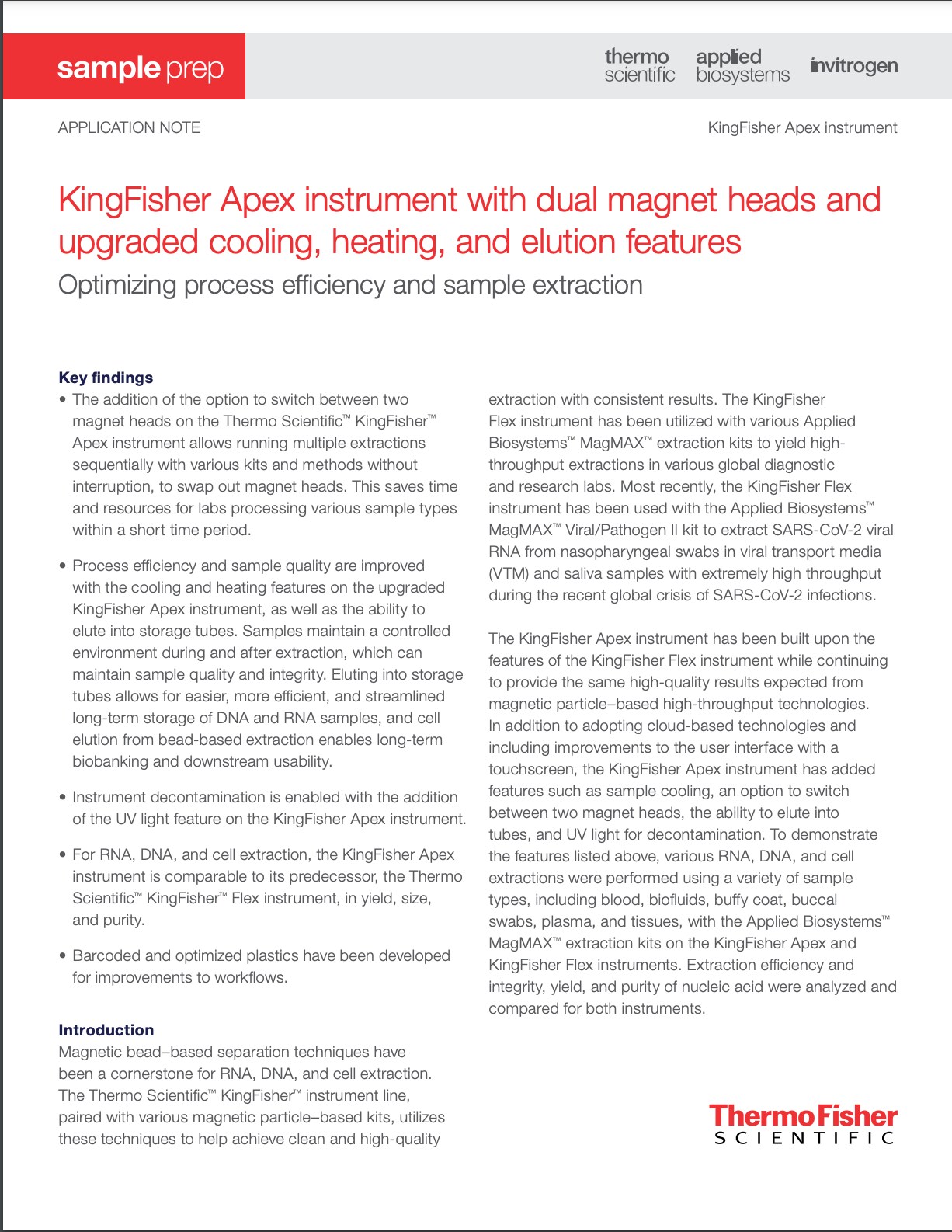 KingFisher Apex instrument with dual magnet heads and upgraded cooling, heating, and elution features